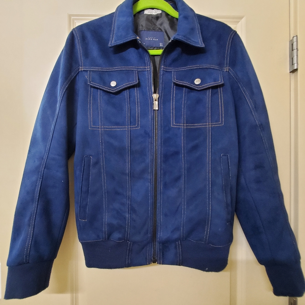 Zara suede effect trucker style jacket